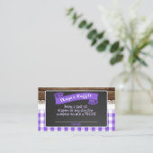 Baby Q Luier Raffle Kaart - Paarse (Staand voorkant)