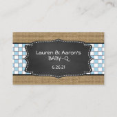 Baby Q Luier Raffle Tickets / JONGEN baby shower Informatiekaartje (Achterkant)