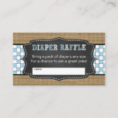 Baby Q Luier Raffle Tickets / JONGEN baby shower Informatiekaartje (Voorkant)