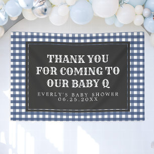 Baby Q marine gestreepte baby shower welkomstbanne Spandoek
