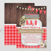 Baby Q Mason Jar Baby shower Uitnodiging BBQ (Voorkant / Achterkant)