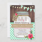 Baby Q Mason Jar Baby shower Uitnodiging BBQ (Voorkant)