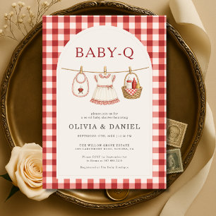 Baby-Q Meisje Achtertuin BBQ Baby Shower  Kaart
