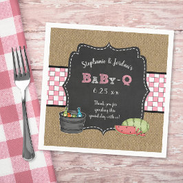 Baby Q meisje baby shower decor bbq babyq Servetten