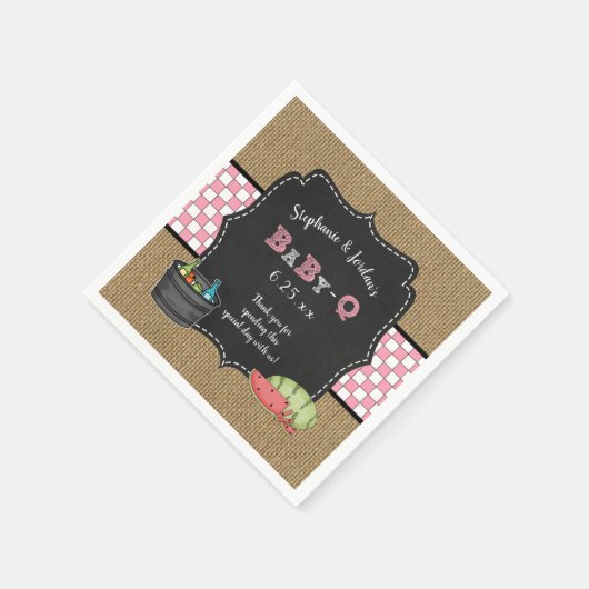 Baby Q meisje baby shower decor bbq babyq Servetten (Hoek)