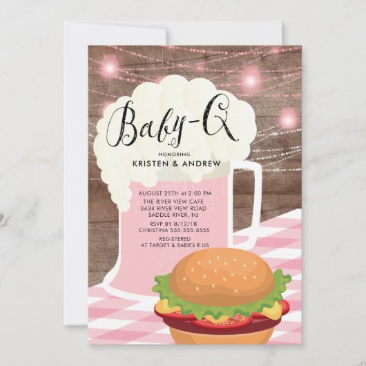 BABY - Q Meisjes Baby shower Uitnodiging (Voorkant)