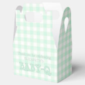 Baby-Q Mint Green Gingham Baby Shower Bedankdoosjes (Geopend)