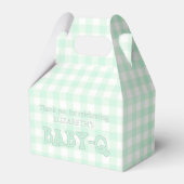 Baby-Q Mint Green Gingham Baby Shower Bedankdoosjes (Voorkant Zijde)