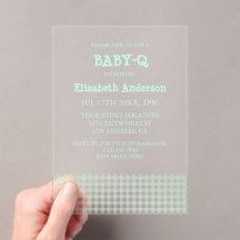 Baby-Q Mintgroene Gingham Baby Shower