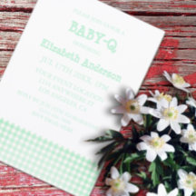 Baby-Q Mintgroene Gingham Baby Shower