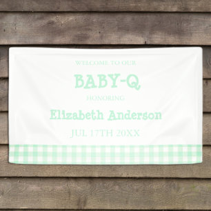 Baby-Q Mintgroene Gingham Baby Shower Spandoek