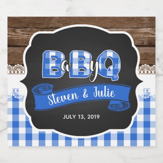 Baby Q Mousserende Wijn Label - Blauw Sparkling Wijnetiket (Enkel label)