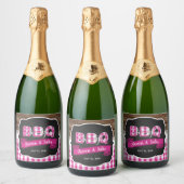 Baby Q Mousserende Wijn Label - Donkerroze Sparkling Wijnetiket (Flessen)