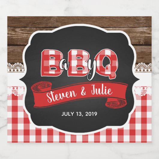 Baby Q Mousserende Wijn Label - Rood Sparkling Wijnetiket (Enkel label)