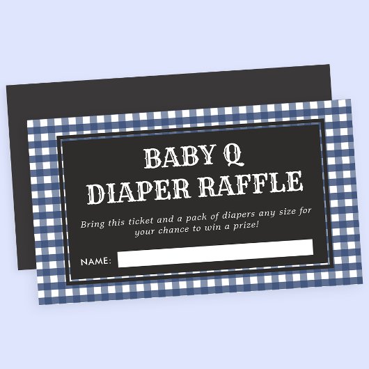 Baby Q Navy Pset Baby shower Diaper Raffle Informatiekaartje