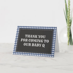Baby Q Navy Pset Baby shower Hartelijk dank Kaart