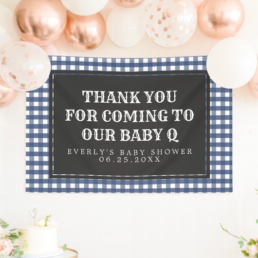 Baby Q Navy Pset Baby shower Welkomstbanner Spandoek