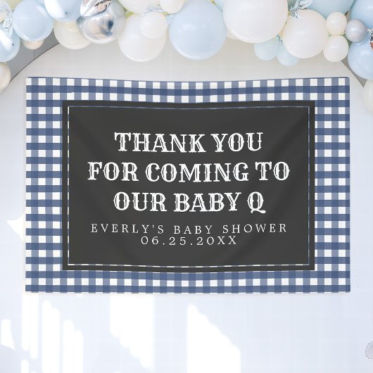 Baby Q Navy Pset Baby shower Welkomstbanner Spandoek