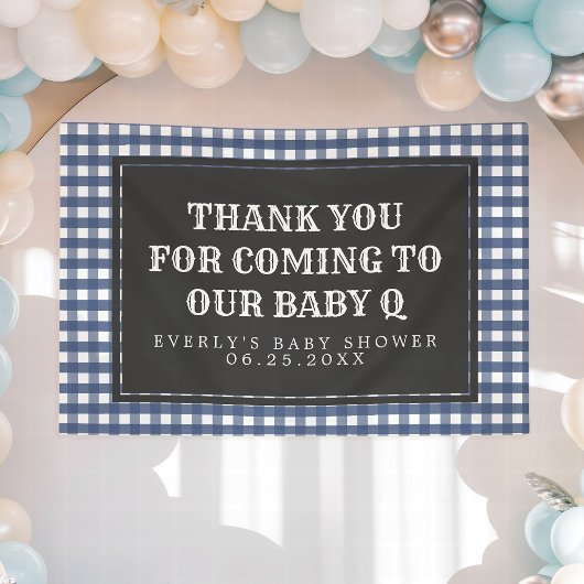 Baby Q Navy Pset Baby shower Welkomstbanner Spandoek