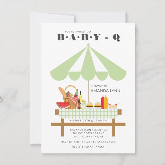 Baby Q Neutrale Baby shower Uitnodiging (Voorkant)