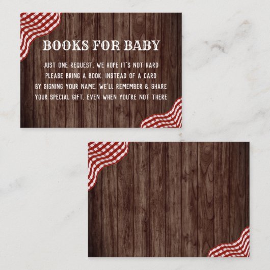 Baby Q Picknick Baby Shower Boeken voor Baby Inzet Informatiekaartje (Voorkant / Achterkant)