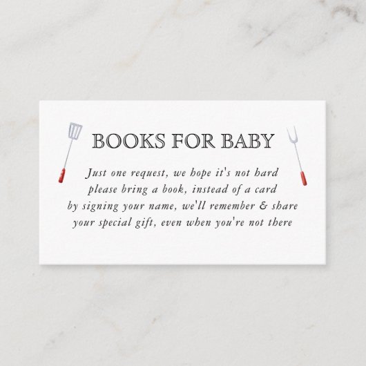 Baby-Q Picnic Backyard Baby shower Books for Baby Informatiekaartje (Voorkant)