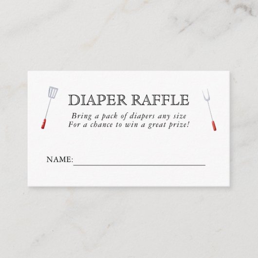 Baby-Q Picnic Backyard Baby shower Diaper Raffle Informatiekaartje (Voorkant)