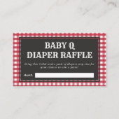 Baby Q Red Pset Baby shower Diaper Raffle Informatiekaartje (Voorkant)