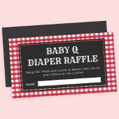 Baby Q Red Pset Baby shower Diaper Raffle Informatiekaartje
