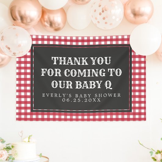 Baby Q Red Pset Baby shower Welkom Spandoek