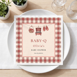 Baby Q Rode Gingham Grill Waslijn Tafel Servet