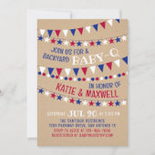 Baby-Q Rood Wit Blauw Baby shower Kaart (Voorkant)