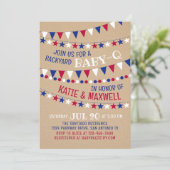 Baby-Q Rood Wit Blauw Baby shower Kaart (Staand voorkant)