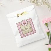Baby Q Roze Gingham en Cupcake Bedankzakje (Gezegeld)