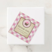 Baby Q Roze Gingham en Cupcake Hartelijk dank Bedankjes Labels (In situ)