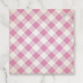 Baby Q Roze Gingham en Cupcake Hartelijk dank Bedankjes Labels (Achterkant)