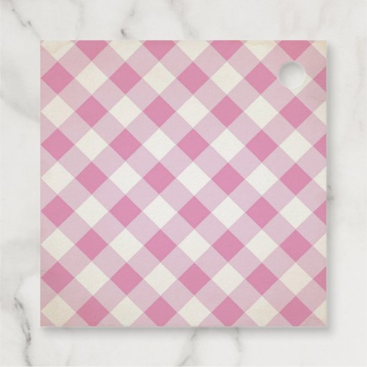 Baby Q Roze Gingham en Cupcake Hartelijk dank Bedankjes Labels (Achterkant)