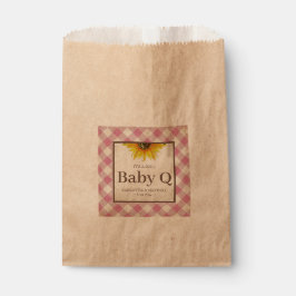 Baby Q Roze Gingham en Sunflower Bedankzakje