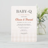 Baby Q Rustic Koppel Baby Shower Kaart (Staand voorkant)