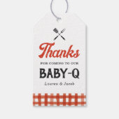 Baby Q rustieke koppels Baby shower Cadeaulabel (Voorkant)