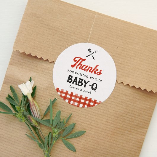 Baby Q rustieke koppels Baby shower Ronde Sticker