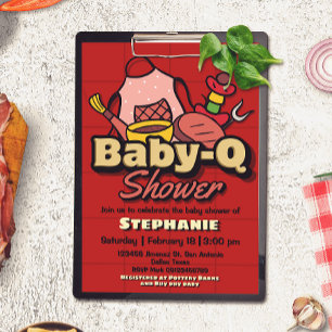 Baby-Q Shower - Barbecue BBQ Gril Baby Shower Kaart