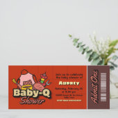 Baby-Q Shower - Barbeque Ticket Kaart (Staand voorkant)