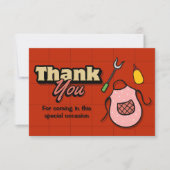 Baby-Q Shower - BBQ Thank You Card Bedankkaart (Voorkant)