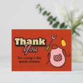Baby-Q Shower - BBQ Thank You Card Bedankkaart (Staand voorkant)