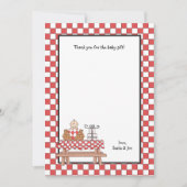 Baby Q Shower Dank u Nota Briefpapier Notitiekaartje (Voorkant)