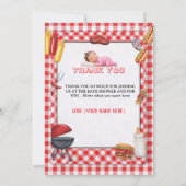 Baby-Q Shower Invitation & BBQ Couples Shower Kaart (Achterkant)