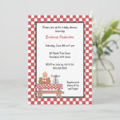 Baby Q Shower INvitation Boy met middelgrote huid Kaart (Staand voorkant)