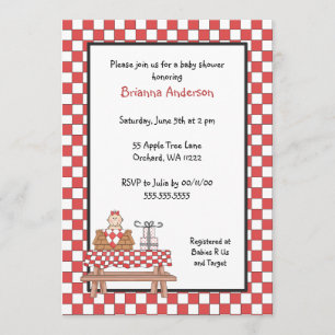 Baby Q Shower Invitation Girl met lichte huid Kaart