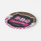 Baby Q Shower Paper Bord - Donkerroze (Gekanteld)